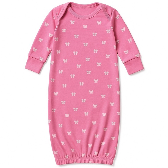 Gerber Pink and White Butterfly Sleep Gown - Picture 1 of 10